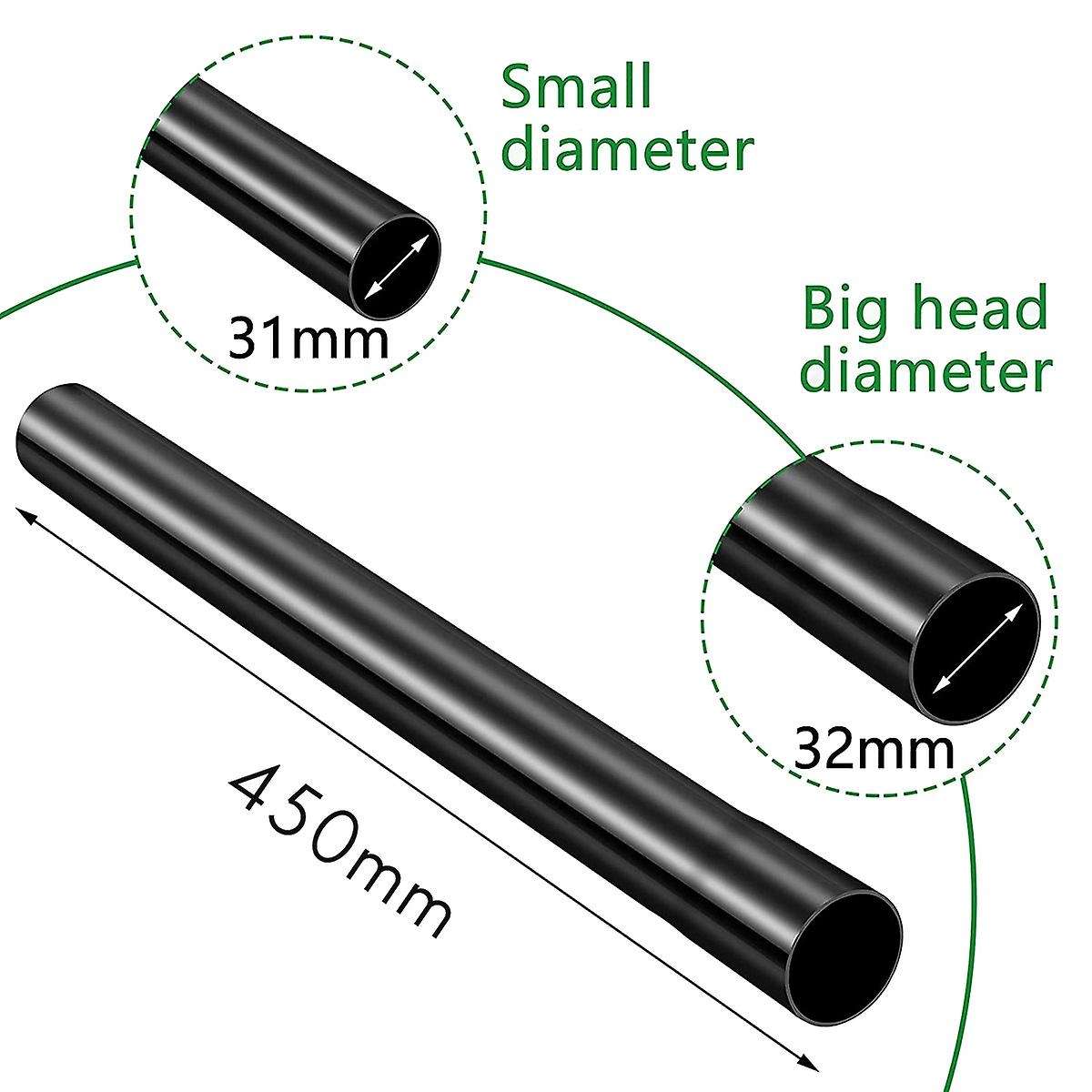 6 Pcs 1.25 Inch Vacuum Extension Wand Vacuum Attachments for Shop