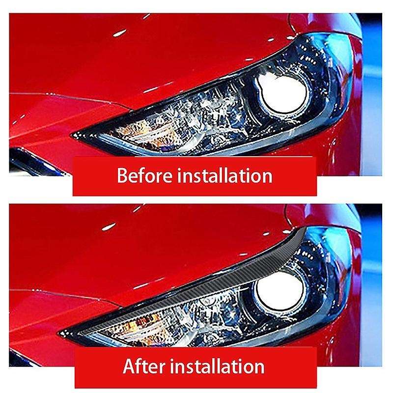 Pair Car Headlight Eyebrow Abs Trim for Hyundai Elantra Ad 2016-2018