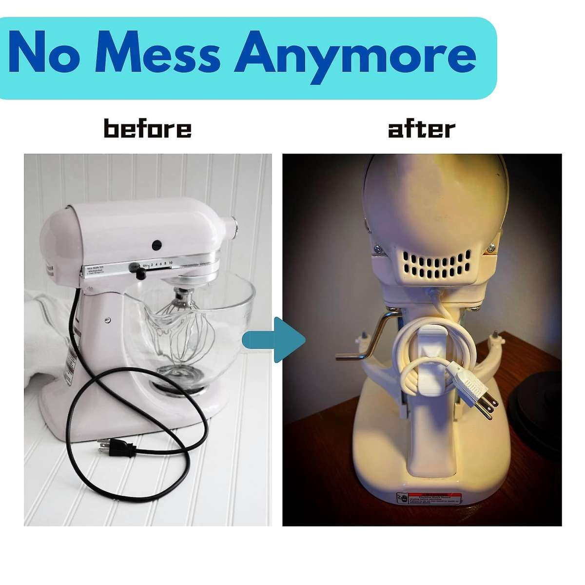 Mixer Slider Mat for Kitchenaid Stand Mixer and 2 Pack Cord Organizer