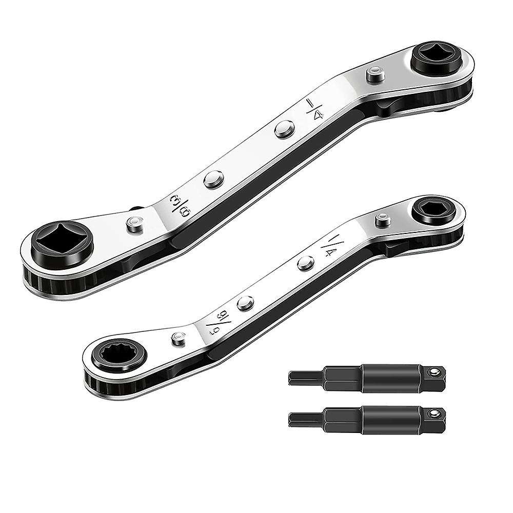 Refrigeration Service Wrench Set 3/8 X 1/4,5/16 X 1/4, Ratchet Wrench