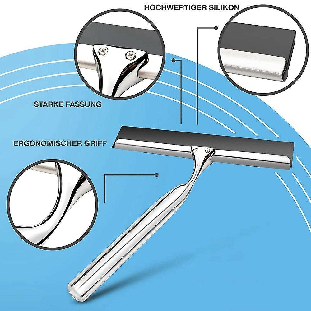 Premium Shower Squeegee Stainless Steel - 25 Cm with Wall Hanger