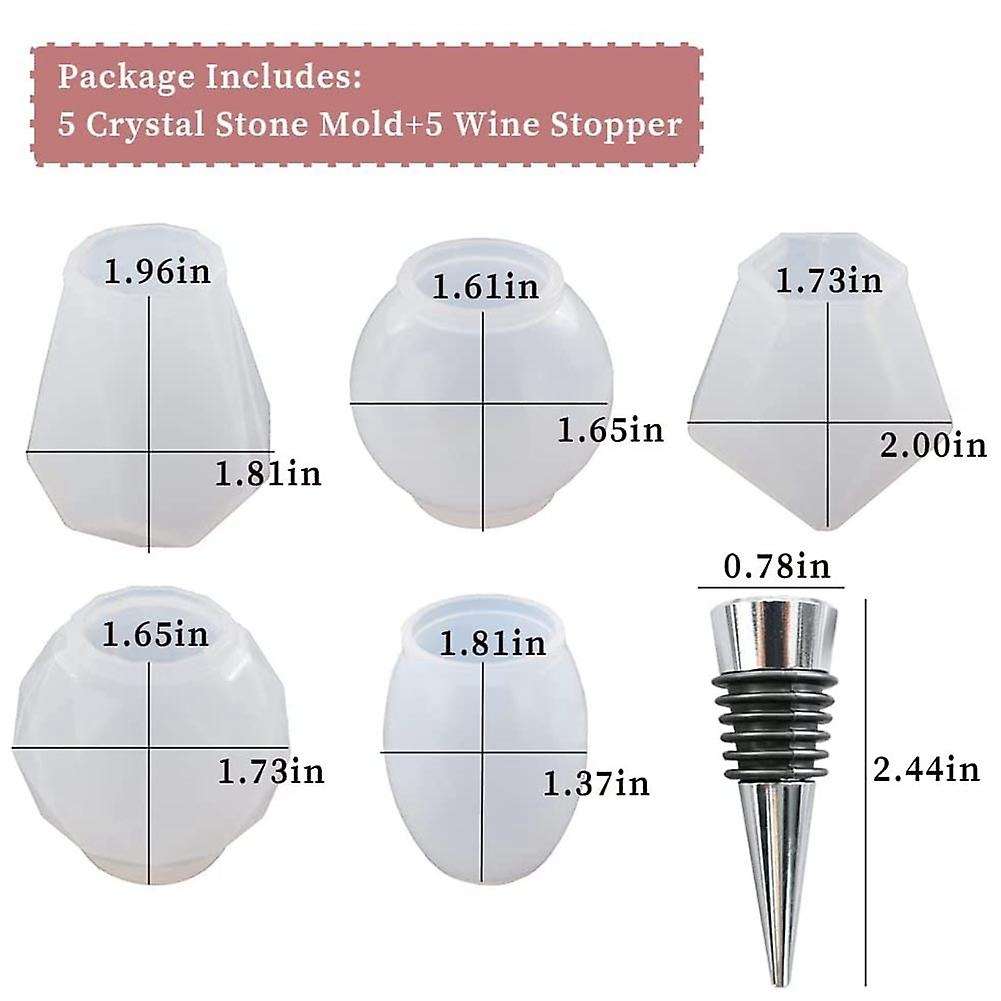 5pcs Wine Stoppers, 5pcs Wine Bottle Stopper Saver Mold