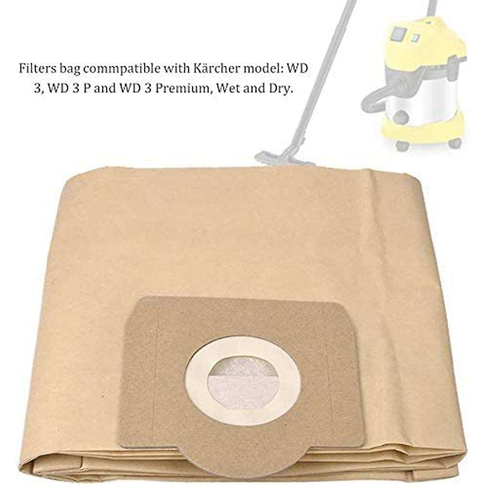 10 Pack Filter Dust Bag for Karcher Wd3 Wd3p Wet & Dry Vacuum Cleaner