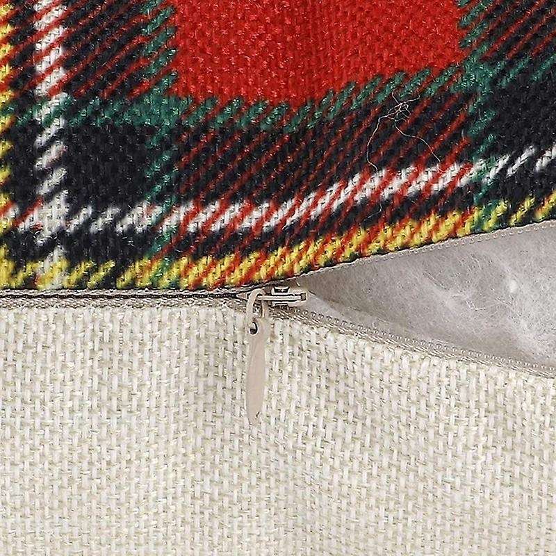 Christmas Pillow Covers Tartan Plaid Decorative Farmhouse Linen Case