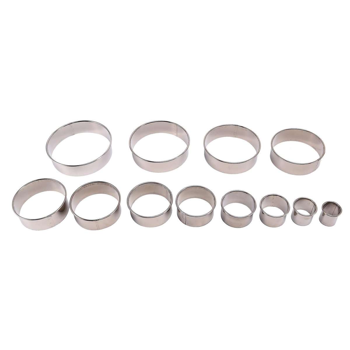 12pcs Cake Ring Mold Stainless Steel Round Mould Diy Cake Tools