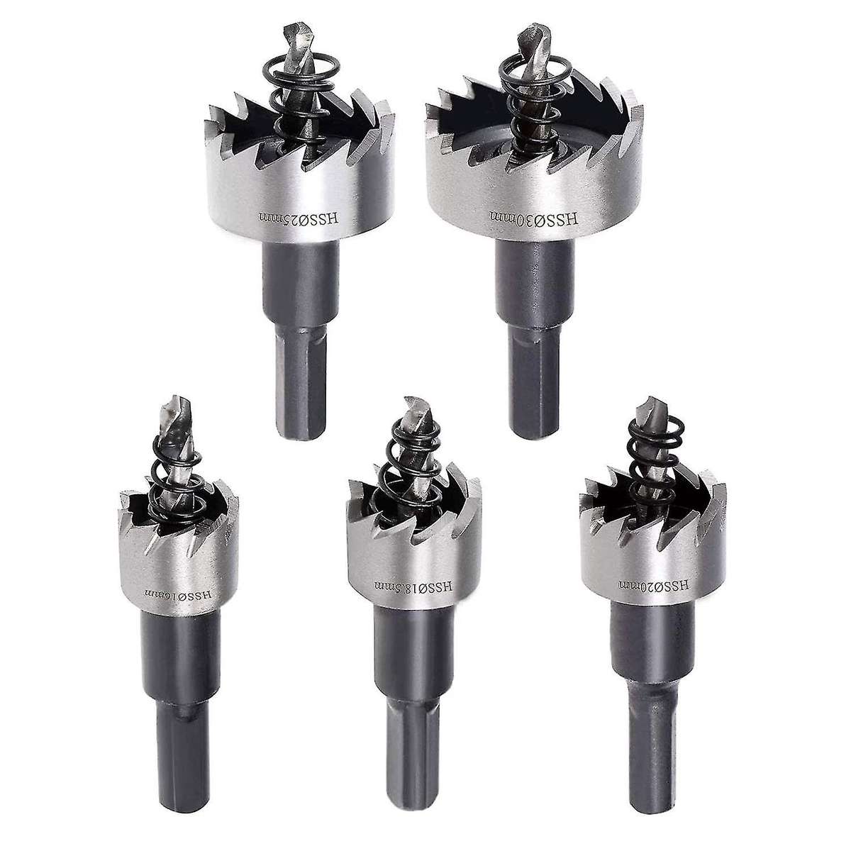 Hss Hole Saw Kit for Metal 5 Pcs for Thin Iron 16/18.5/20/25/30mm