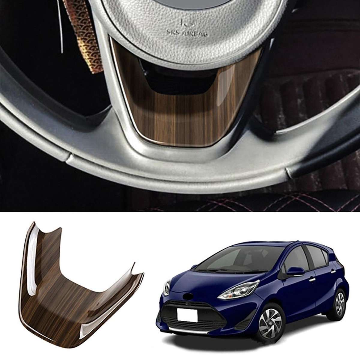 Car Steering Wheel Panel Decorative for Toyota Aqua Peach Wood Grain