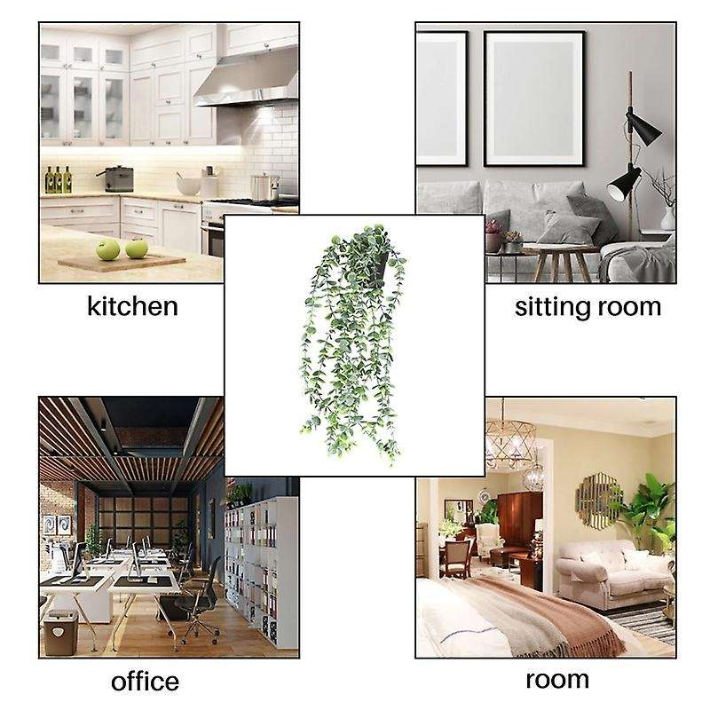 Artificial Potted Plants Fake Vine Hanging Leaves Home Kitchen Garden