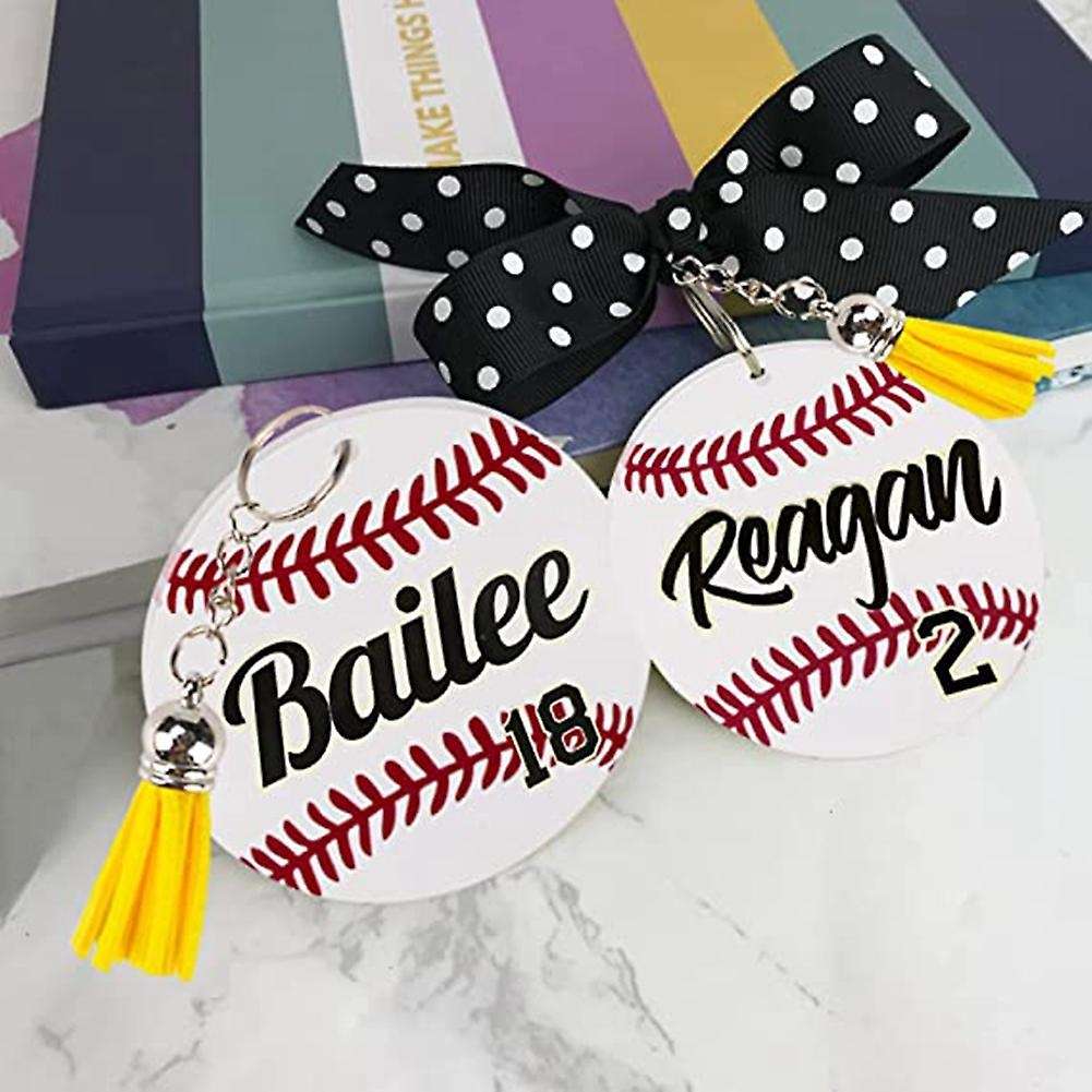 48pcs Softball Acrylic Keychain Blanks Kit,12 Softball Keychain ,a