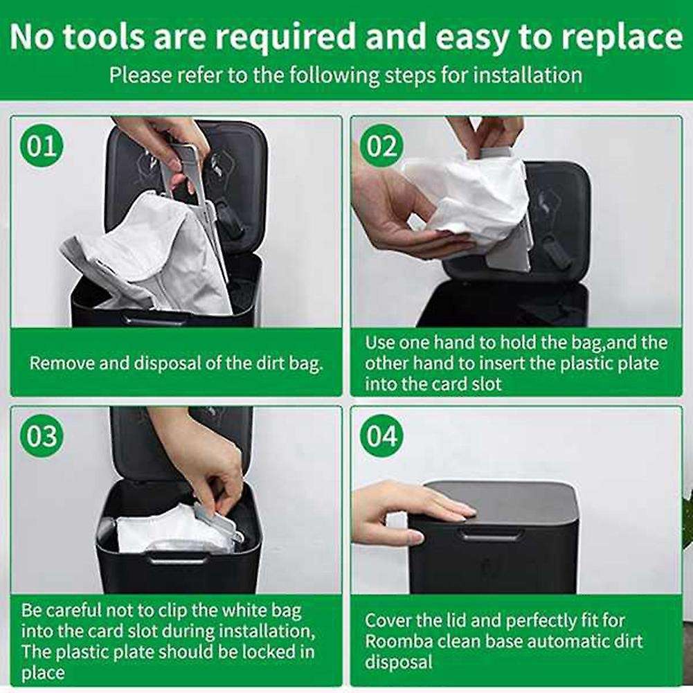 6 Pack Reusable Vacuum Bags for Irobot Roomba I & S & J Series