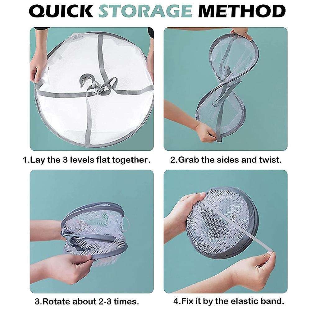 3-tier Sweater Drying Rack Hanging Clothes Dryer Foldable Clothing