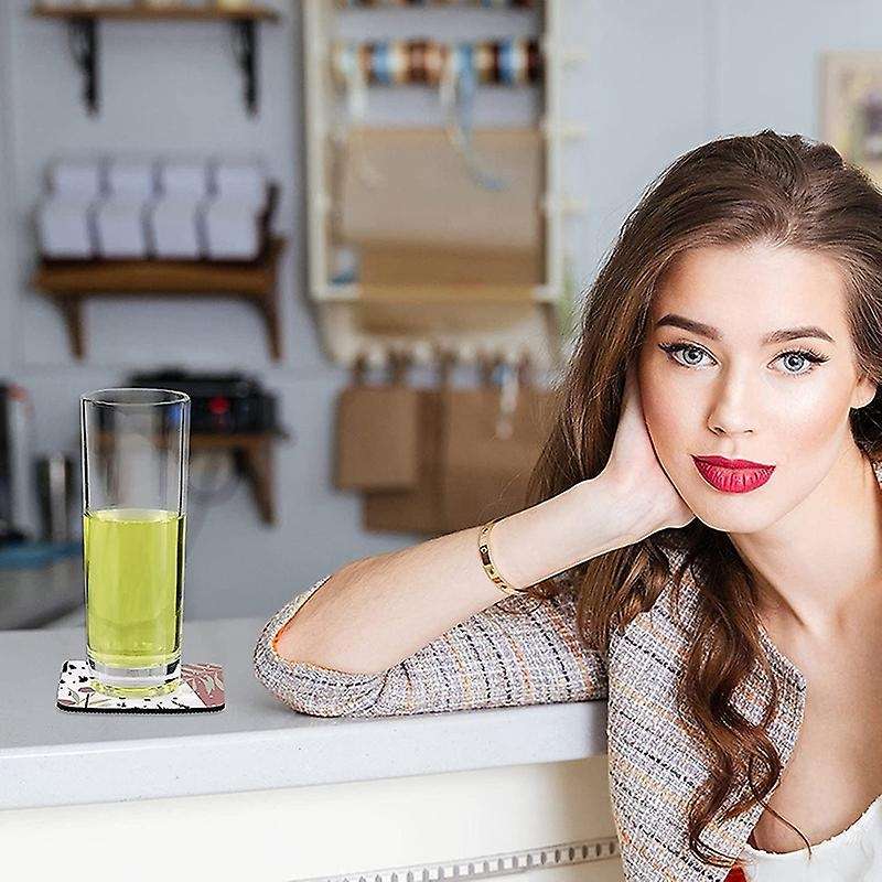 35 Pieces Square Sublimation Blank Cup Mat for Diy Home Kitchen Decor