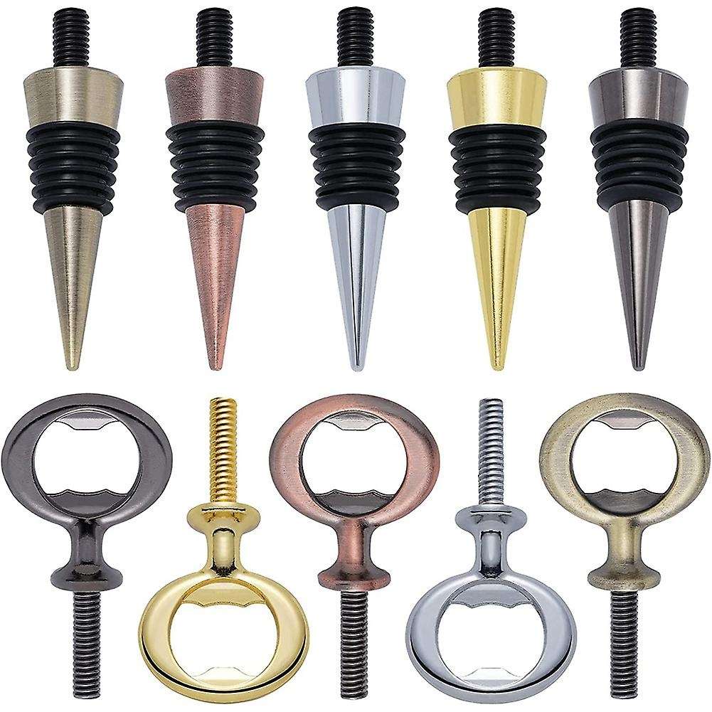 10 Pcs Metal Bottle Opener & Wine Stopper Blank Flat Inserts Kit Beer