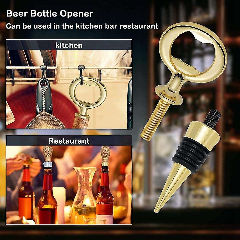 10 Pcs Metal Bottle Opener & Wine Stopper Blank Flat Inserts Kit Beer
