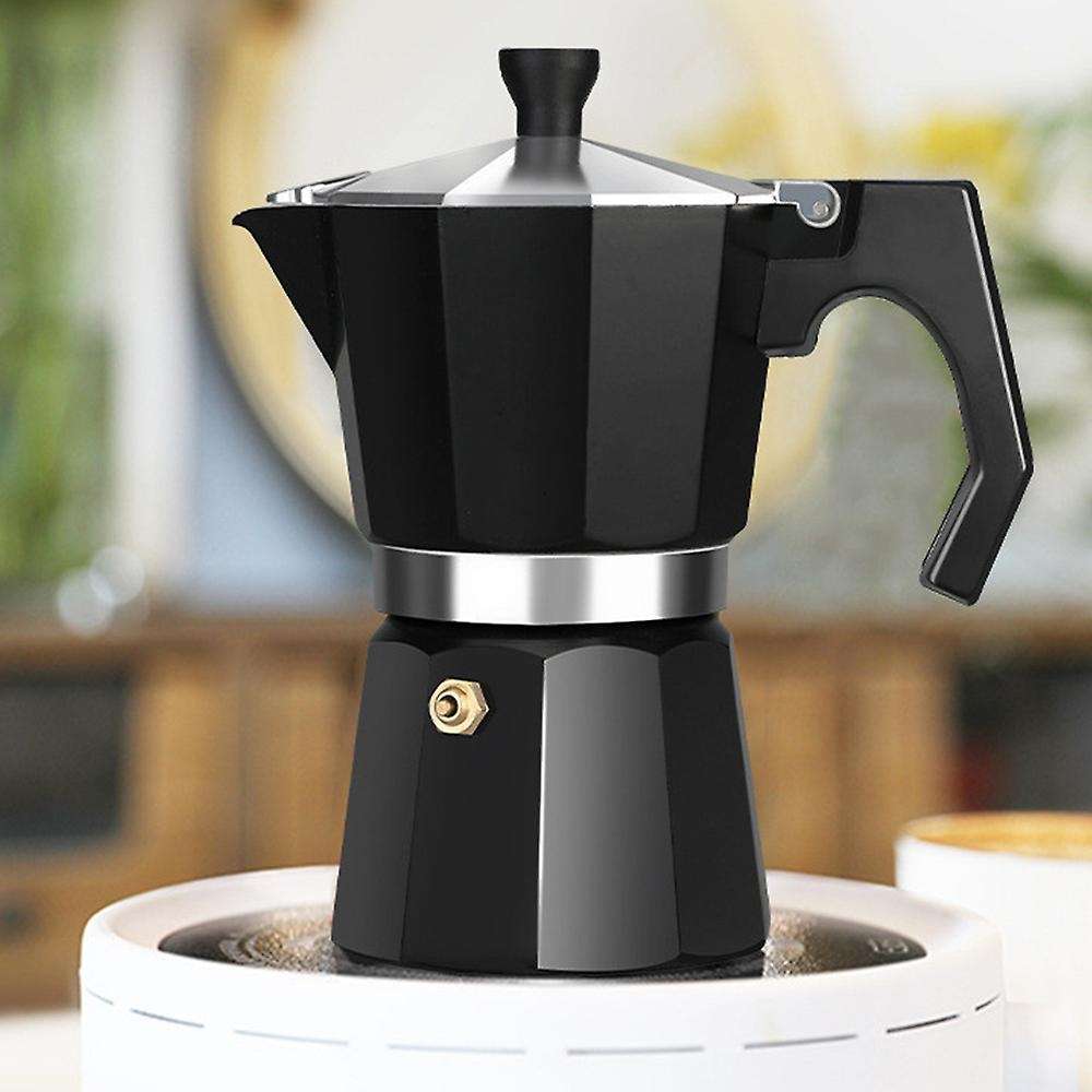 150ml European Style Moka Pot Espresso Coffee Pot Aluminum(black)
