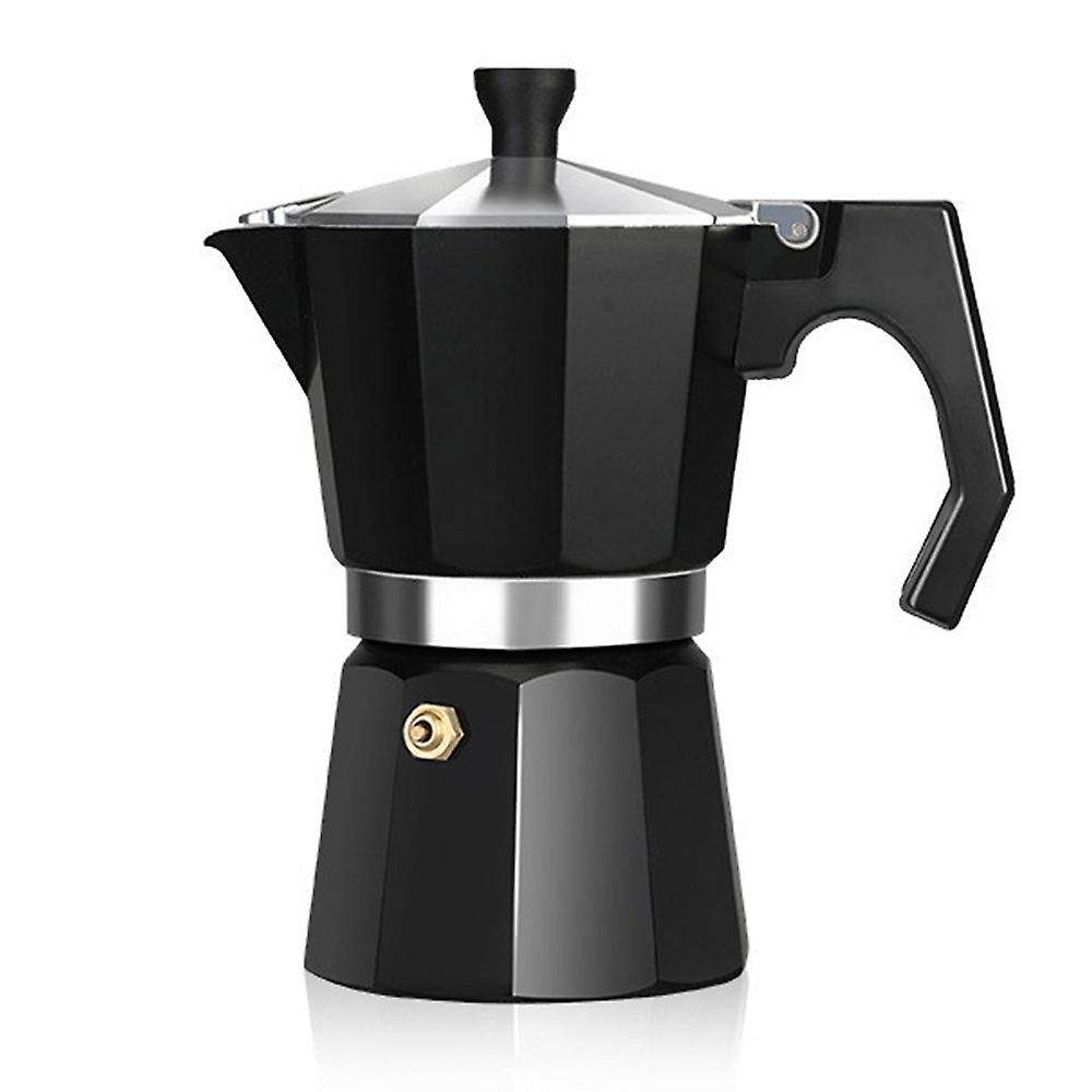 150ml European Style Moka Pot Espresso Coffee Pot Aluminum(black)
