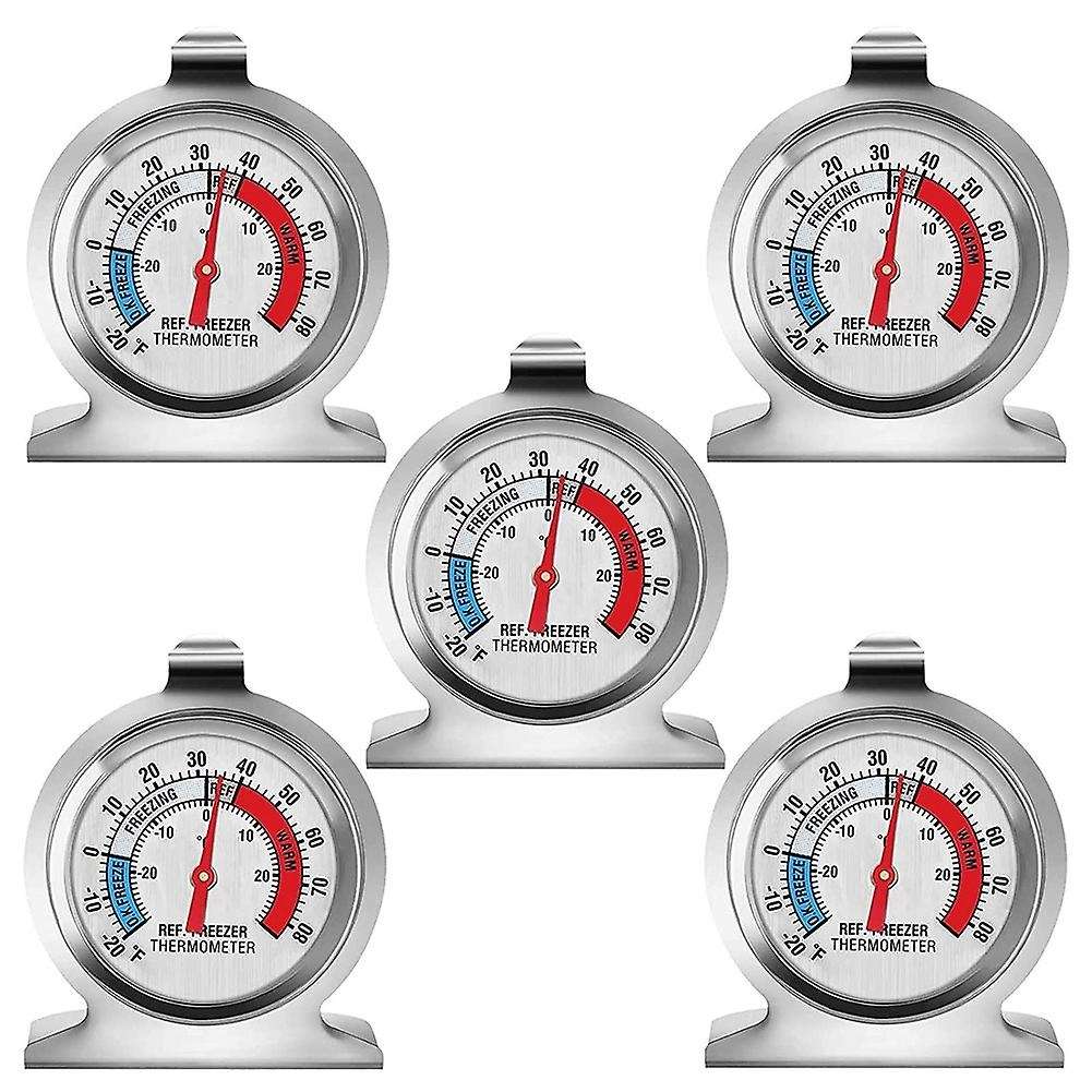 5pc Refrigerator Thermometer, with Red Indicator Thermometer