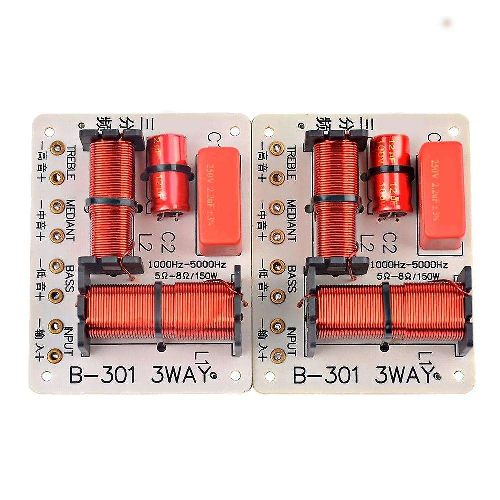 2pcs 150w 3way Audio Speaker Crossover Treble+midrange+bass Crossover