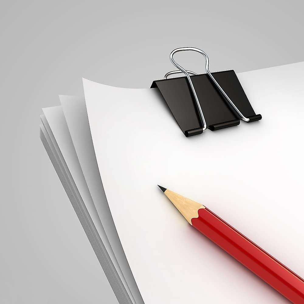 120pcs Large Binder Clips for Paper Metal Clip Office School (black)