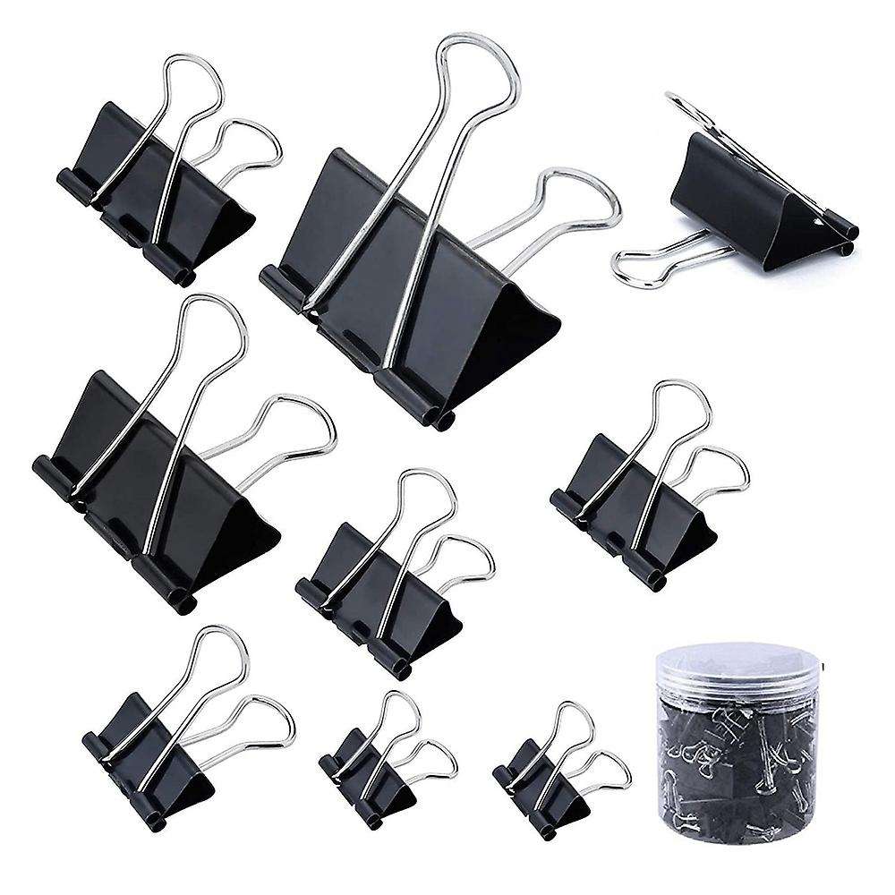 120pcs Large Binder Clips for Paper Metal Clip Office School (black)