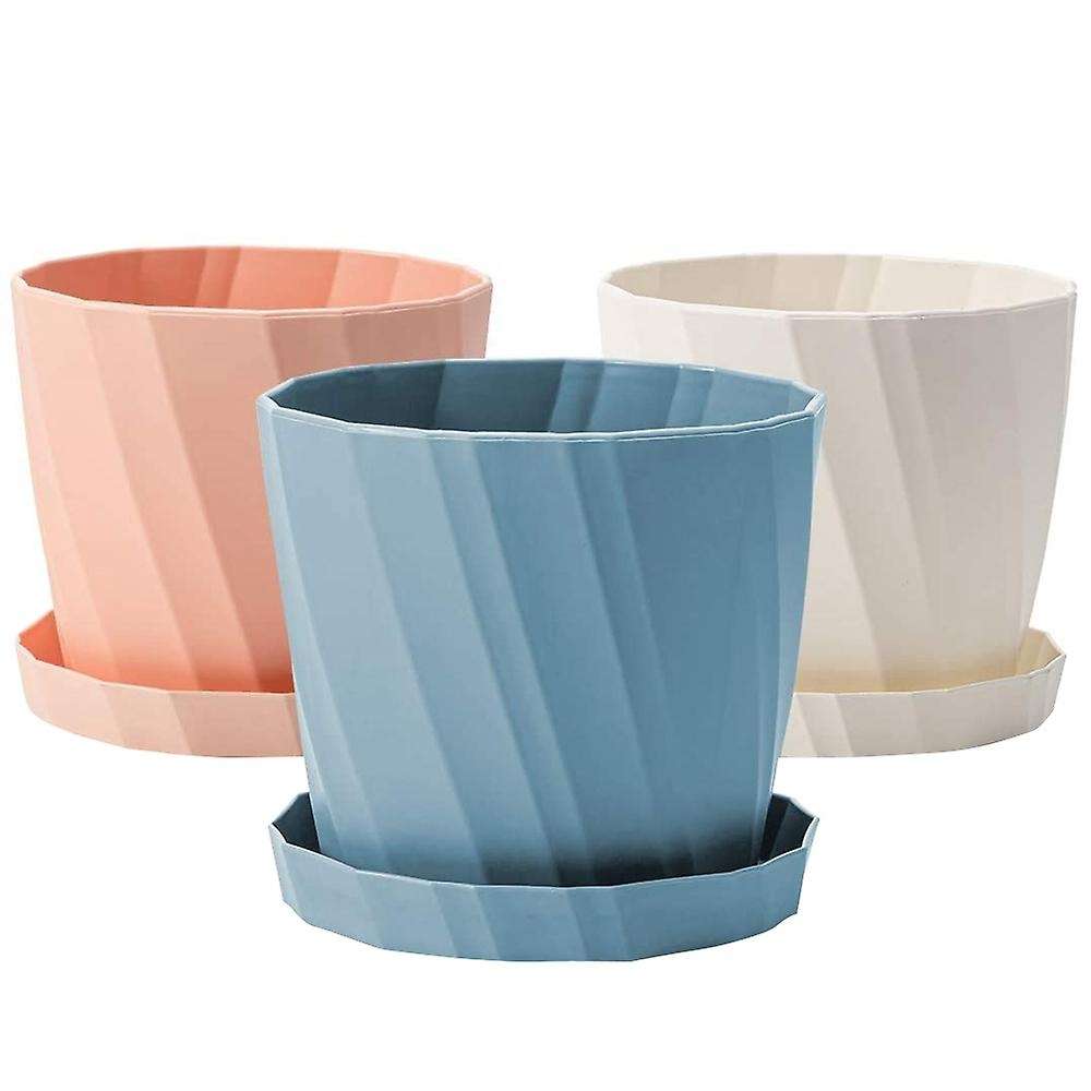 3pcs 6.6 Inch Plant Pot Plastic Planter Colorful Succulent Pots