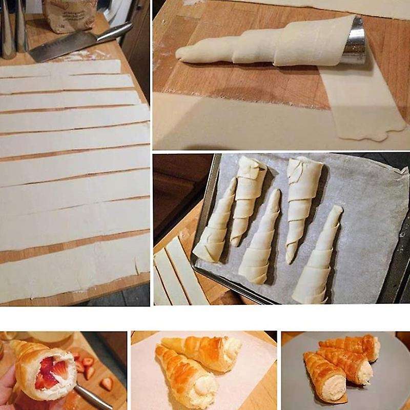 20 Pcs Stainless Steel Cone Tubular Shaped Mold for Cannoli Croissant
