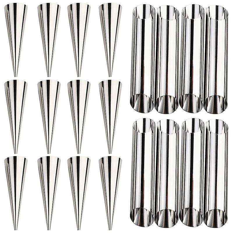 20 Pcs Stainless Steel Cone Tubular Shaped Mold for Cannoli Croissant