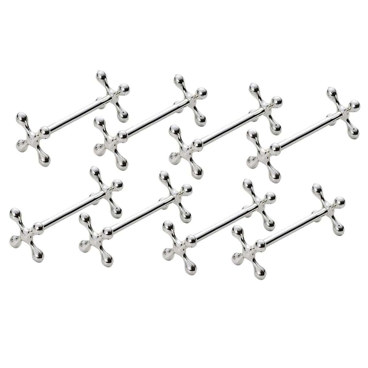 8 Pcs Zinc Alloy Chopsticks Stand Metal Craft Decoration (silver)