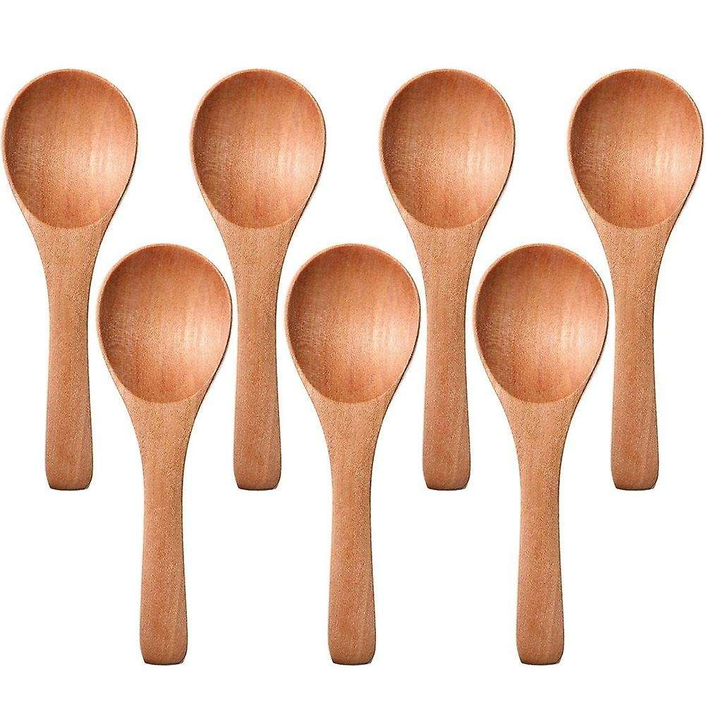 15pcs Small Wooden Salt Spoon Condiments Spoon Sugar Coffee Tea Jam