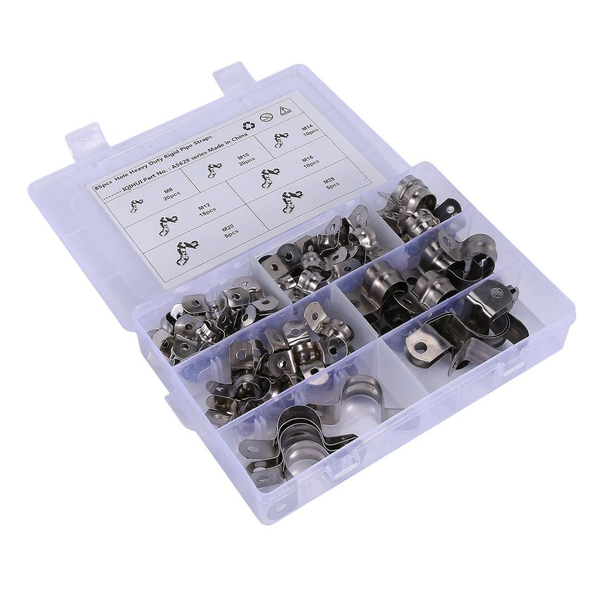 85pc Pipe Strap Clamp Stainless Steel Tube Strap for Pipe Tube Fixing