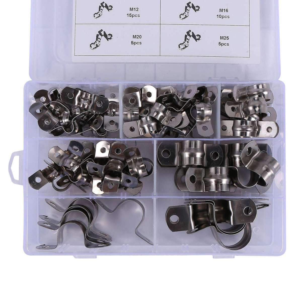 85pc Pipe Strap Clamp Stainless Steel Tube Strap for Pipe Tube Fixing