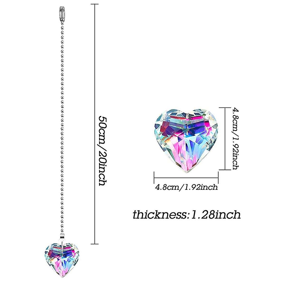4 Pcs Crystal Ceiling Fan Pull Chain for Ceiling Light Fan (heart)