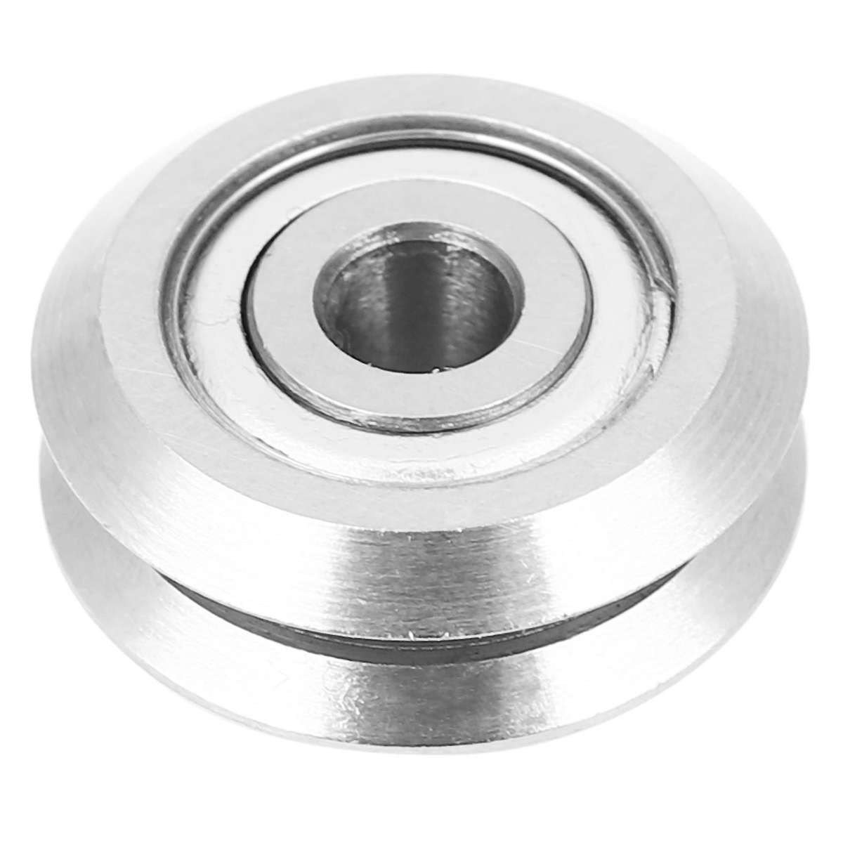 4x W1 Deep V Groove W-rail Track Pulley Rollers Ball Bearings Steel