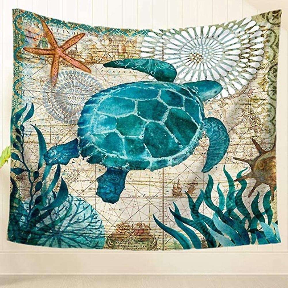 80x60 Inch Sea Turtle Tapestry Marine Life Bohemian Tapestry