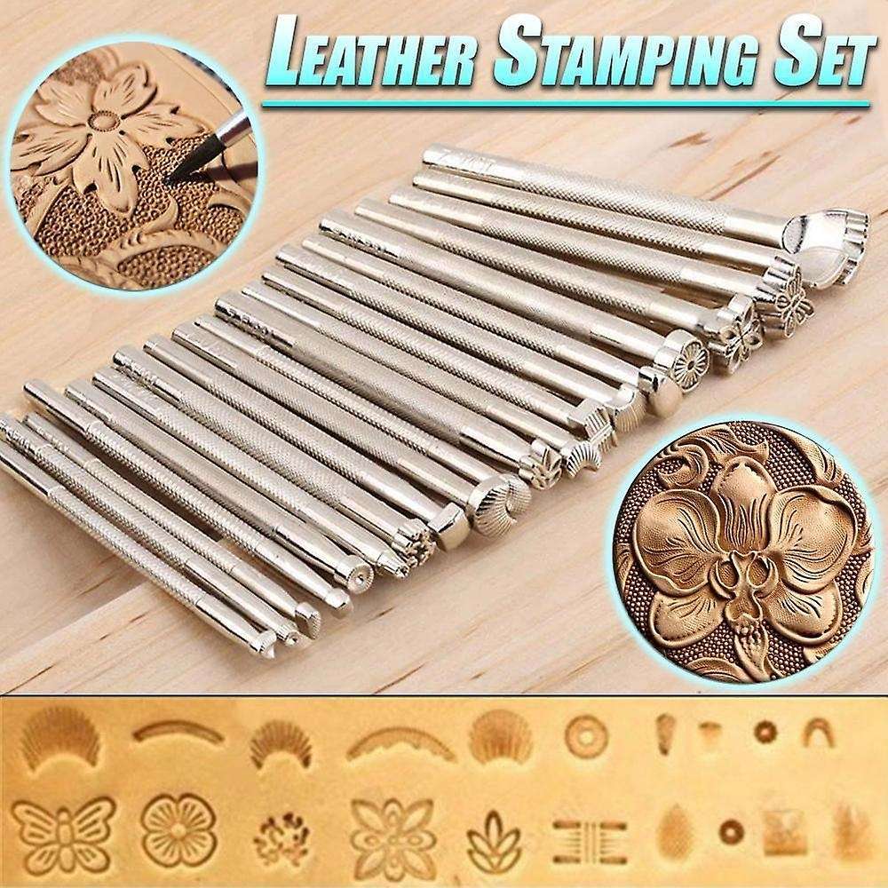 20pcs Printing Tools Diy Metal Leather Processing Saddle Stamping