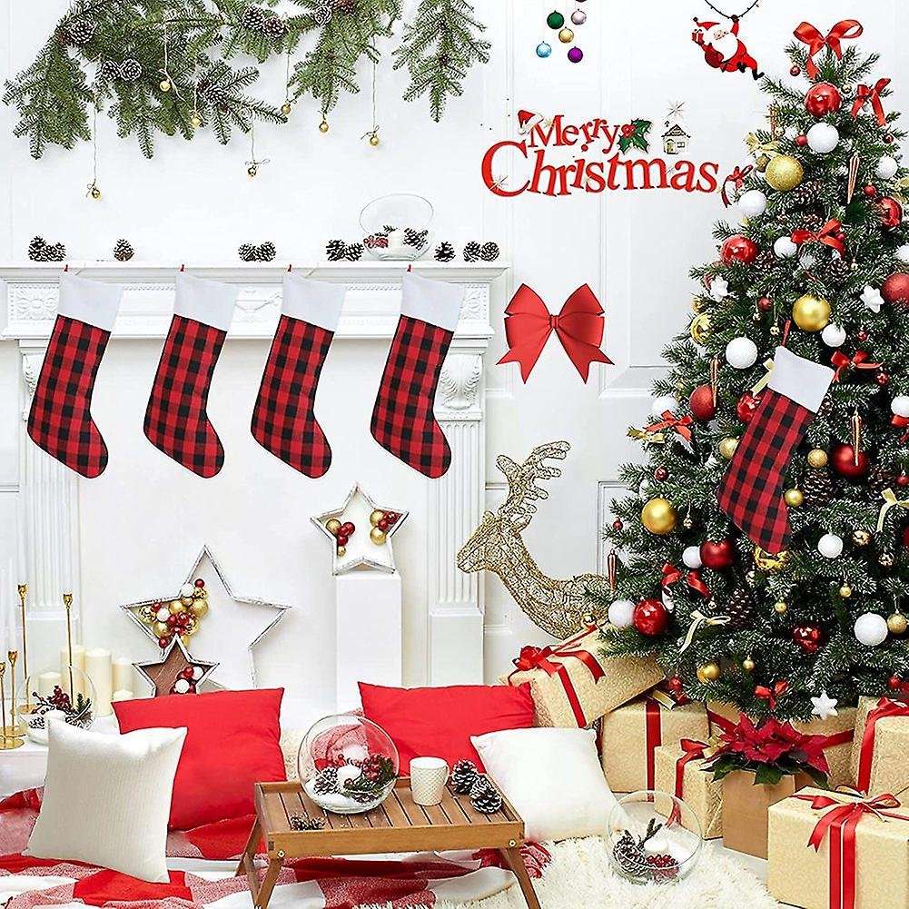 Christmas Stockings for Holiday Xmas Party Decorations Red