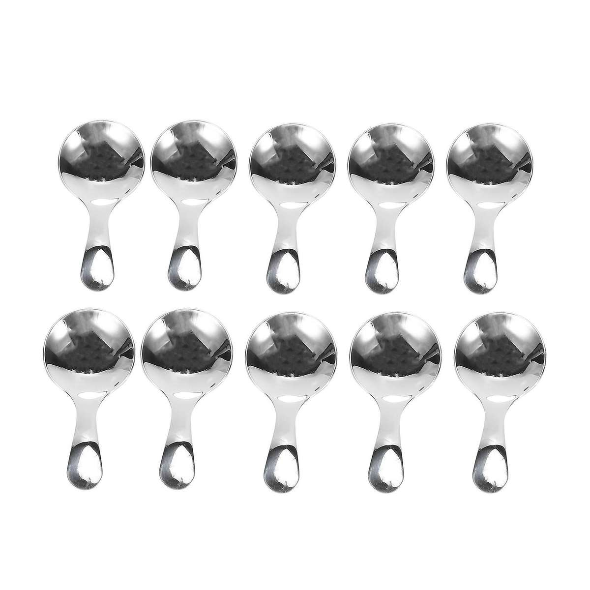 10 Pcs Stainless Steel Short Handle Spoons Mini Salt Spoons,silver
