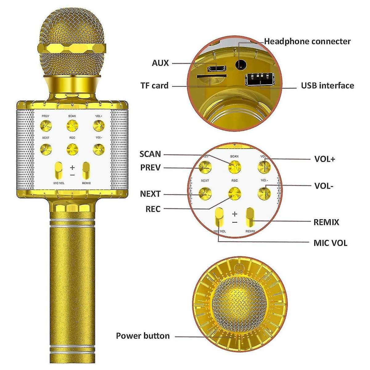 Wireless Bluetooth Microphone Karaoke for Android / Iphone / Ipad