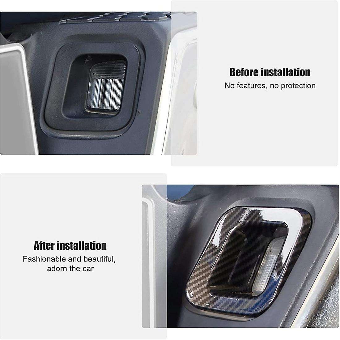 License Plate Light Trim for Dodge Ram 2010-2017, Abs Carbon Fiber