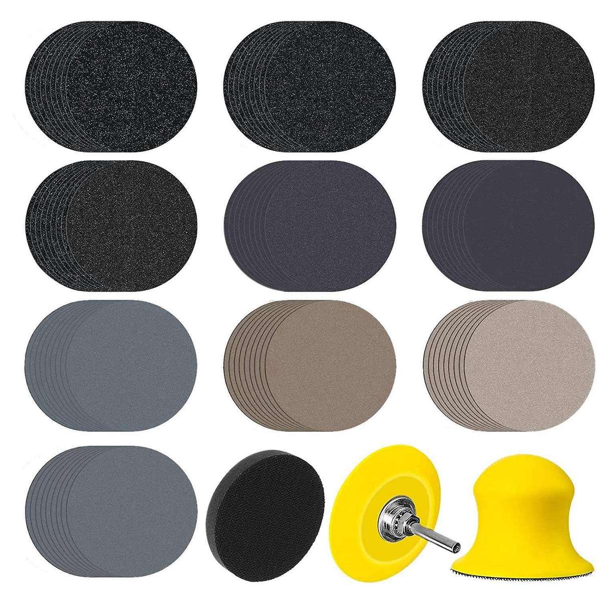 100pcs 80-7000 Grits 2 Inch Wet/dry Sander Pad with 1/4 Inch Shank