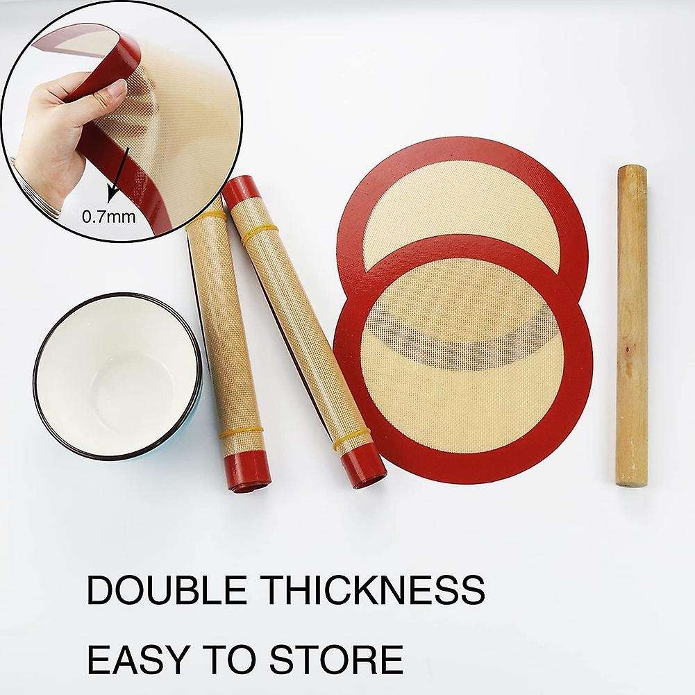Silicone Baking Mats Set Of 4, 2 Half Sheets+2 Round,for Baking