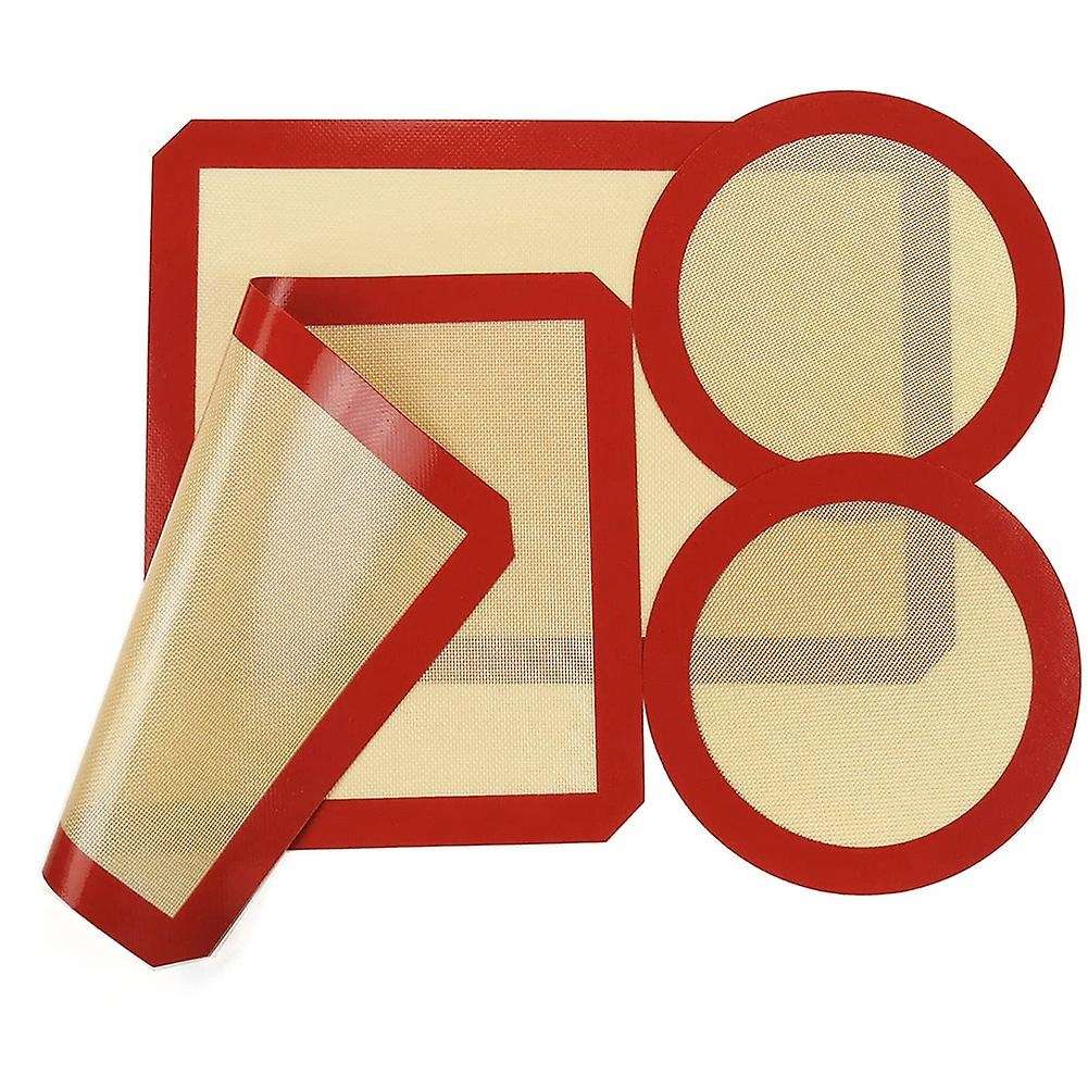Silicone Baking Mats Set Of 4, 2 Half Sheets+2 Round,for Baking