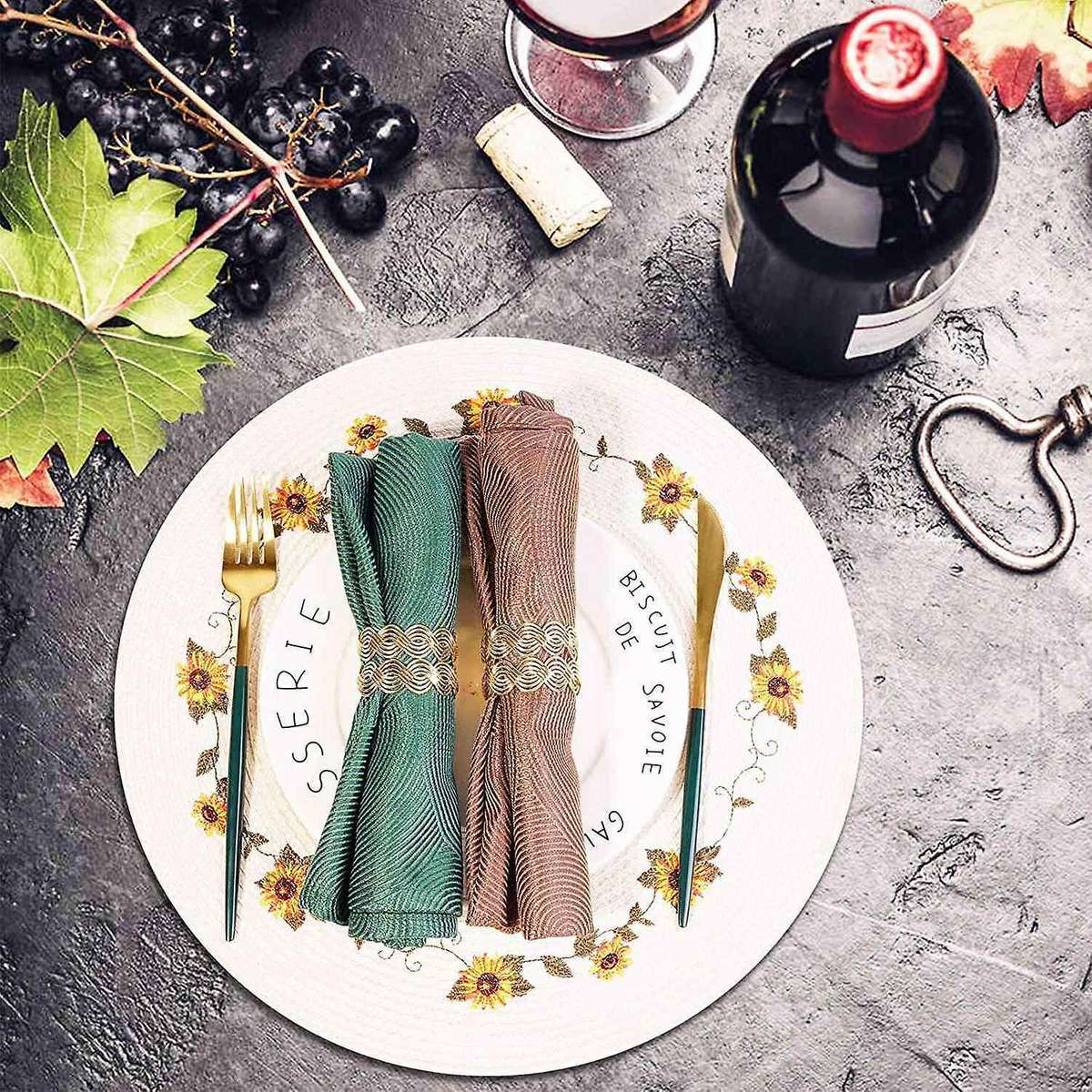 Round Napkin Holders Metal Wires Weaving Serviette Rings Parties