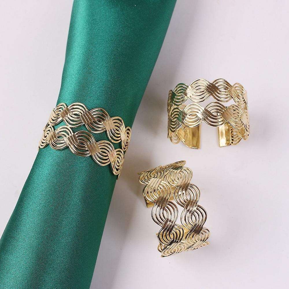Round Napkin Holders Metal Wires Weaving Serviette Rings Parties