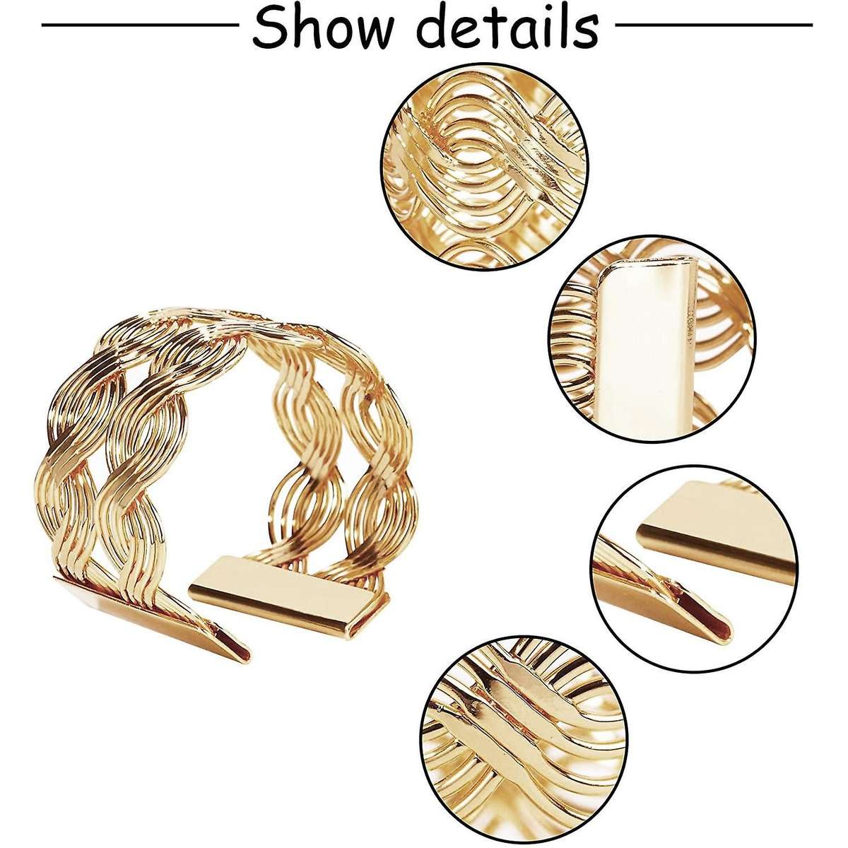 Round Napkin Holders Metal Wires Weaving Serviette Rings Parties