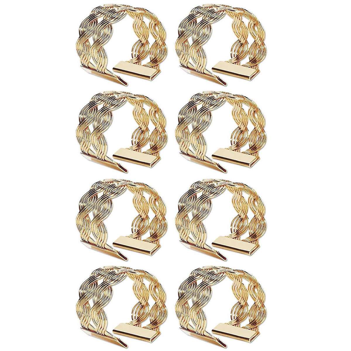 Round Napkin Holders Metal Wires Weaving Serviette Rings Parties