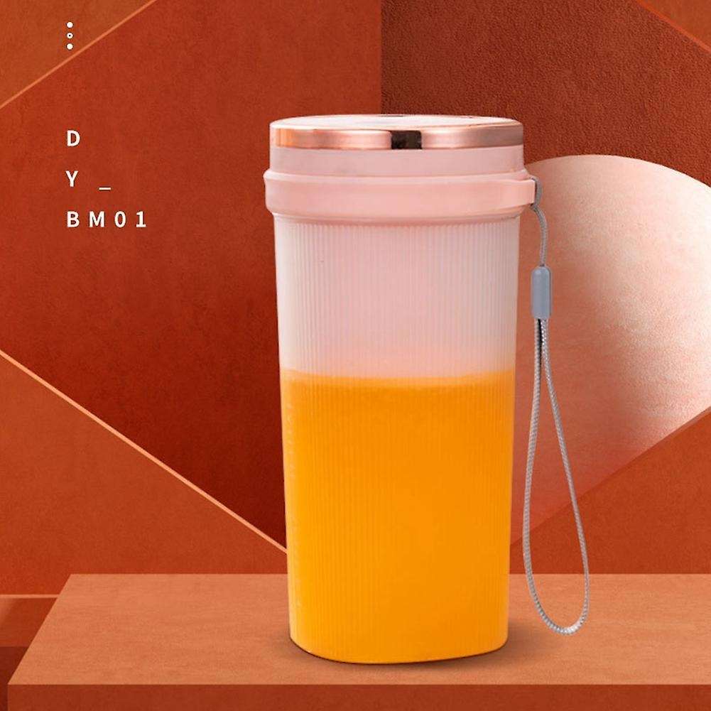 Usb Safety Juicer Cup 6-blades Fruit Juice Ice Smoothie Maker (pink)