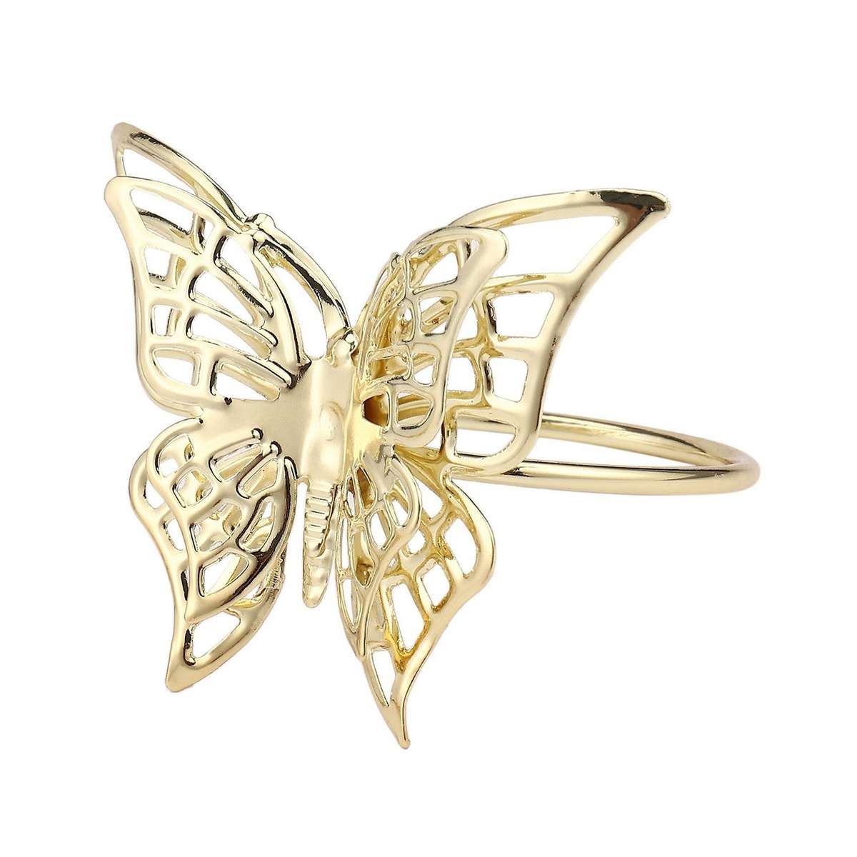 12pcs Gold Butterfly Napkin Ring Napkin Buckle Hotel Table Decoration