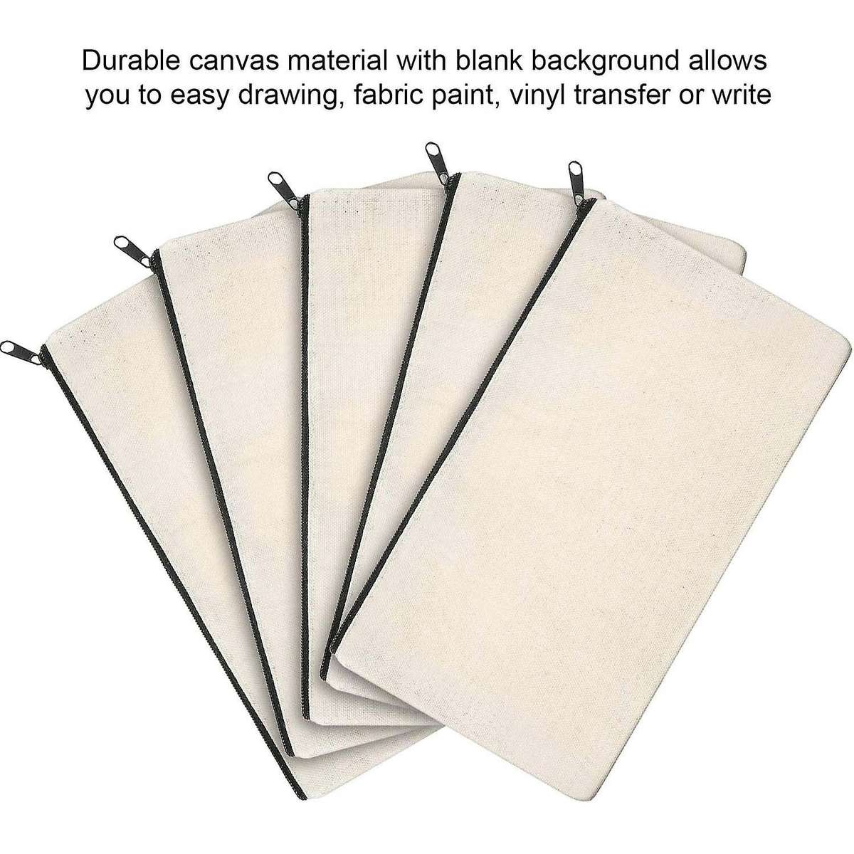 Canvas Zip Bags Canvas Pencil Pouch Canvas Makeup Bags Diy Craft Bags