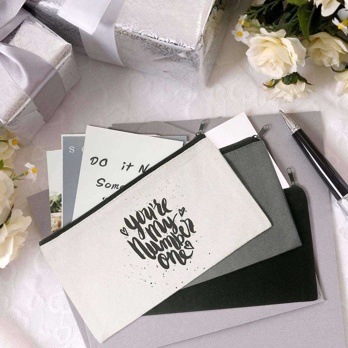 Canvas Zip Bags Canvas Pencil Pouch Canvas Makeup Bags Diy Craft Bags